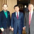 Ambassador of Kyrgyzstan İbrahim Junusov accepting Dr. Akkan Suver and Cenk Saltık obtained information about the 18th Eurasian Economic Summit. 