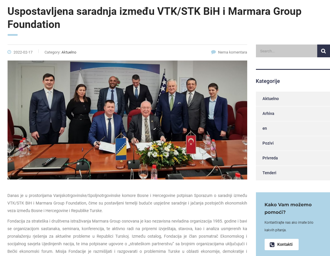 Marmara Grubu Vakfı Bosna Hersek Ziyareti