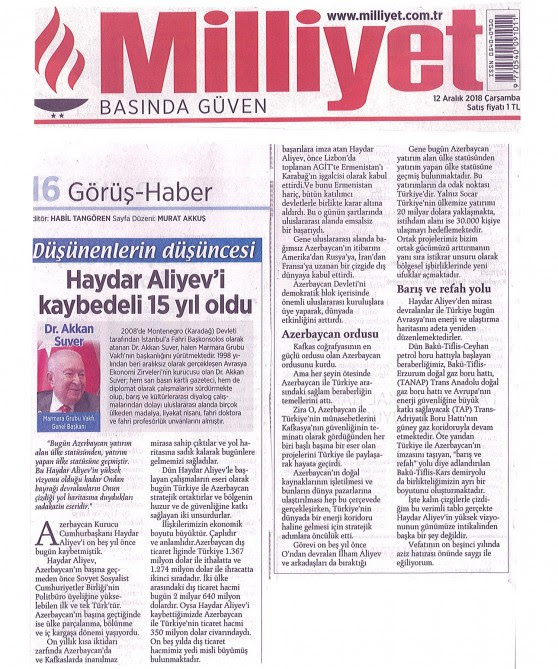 Milliyet Gazetesi 12.12.2018