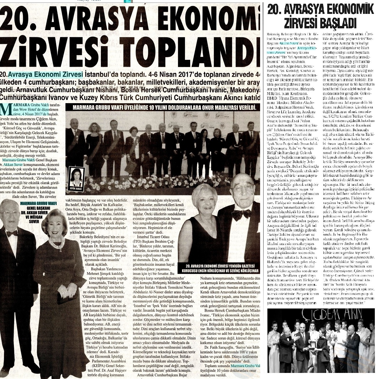 20. AVRASYA EKONOMİ ZİRVESİ 44 ÜLKENİN KATILIMIYLA TAMAMLANDI